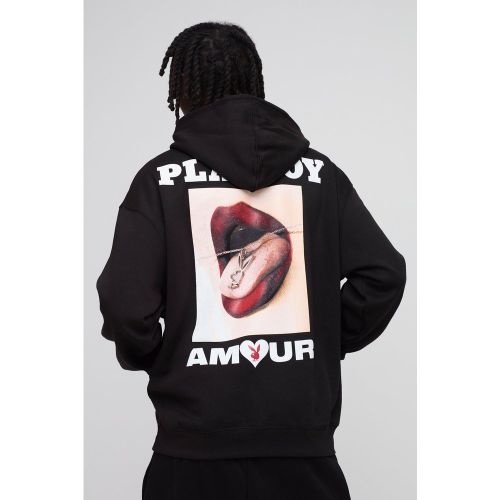 Sudadera Oversize Con Capucha Y Estampado De Playboy Amour - boohoo - Modalova