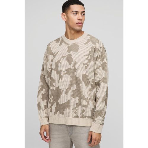 Maglione oversize in maglia in fantasia militare - boohoo - Modalova