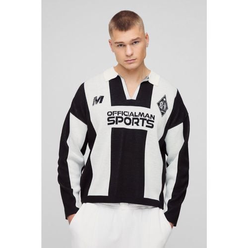 Polo Oversize De Rugby De Punto Con Rayas - boohoo - Modalova