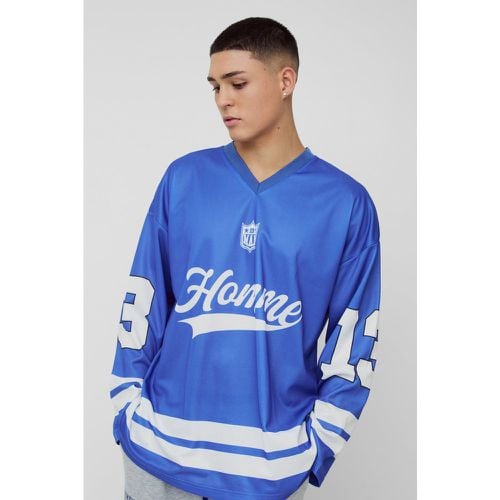 Top Oversize De Malla Estilo Hockey Con Estampado Homme - boohoo - Modalova