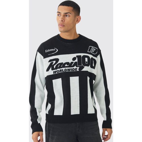 Jersey Oversize De Punto Con Estampado De Motociclismo - boohoo - Modalova