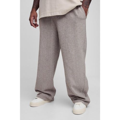 Pantalón Plus Holgado De Espiguilla Cardado - boohoo - Modalova