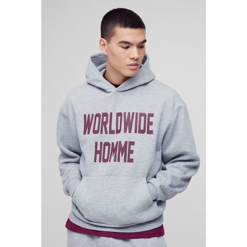 Sudadera Oversize Recta Con Capucha Y Estampado Worldwide - boohoo - Modalova