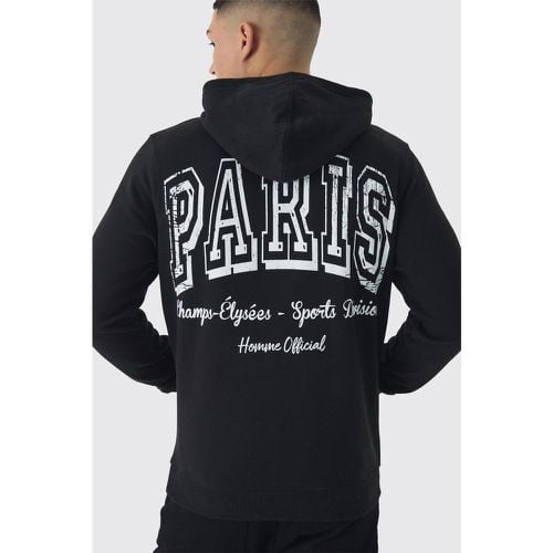 Felpa con grafica Paris stile Varsity e cappuccio - boohoo - Modalova