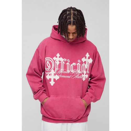 Sudadera Oversize Con Capucha Y Estampado De Cruz - boohoo - Modalova