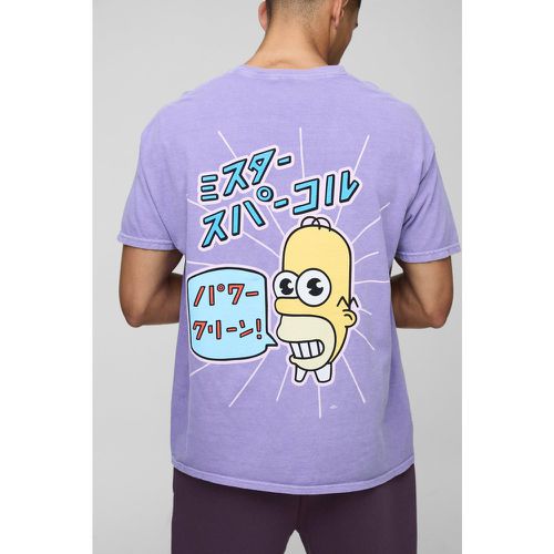 T-shirt oversize con stampa ufficiale dei Simpson in lavaggio Anime - boohoo - Modalova