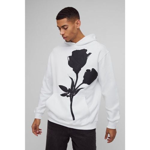 Sudadera Con Capucha Y Estampado De Flores Monocromático - boohoo - Modalova