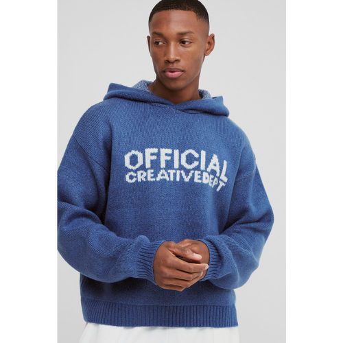 Sudadera Regular De Punto Con Capucha Y Eslogan Official - boohoo - Modalova