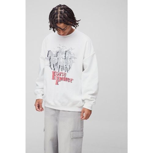 Sudadera Oversize Con Estampado Gráfico Western Horse Power - boohoo - Modalova