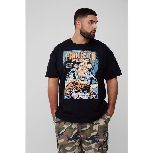 T-shirt Plus Size oversize ufficiale con stampa di fumetti dei Fantastici Quattro - boohoo - Modalova