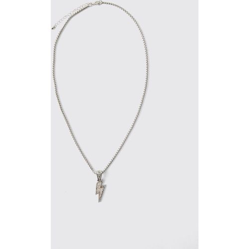 Collana con fulmine, Grigio - boohoo - Modalova