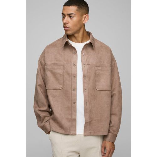 Sovracamicia oversize in suedette - boohoo - Modalova