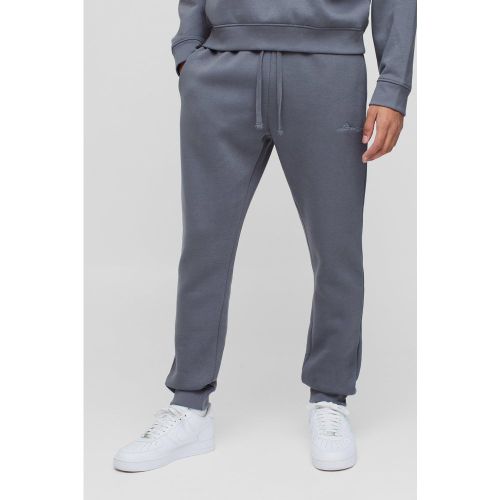 Pantalón Deportivo Ajustado Con Firma Bm De 330G/M² - boohoo - Modalova