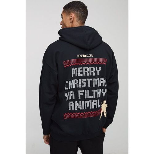 Sudadera Oversize Navideña Con Capucha Y Estampado De Home Alone - boohoo - Modalova