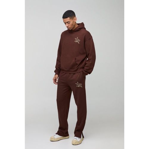 Oversized Boxy M Star Printed Hooded Tracksuit - boohoo - Modalova