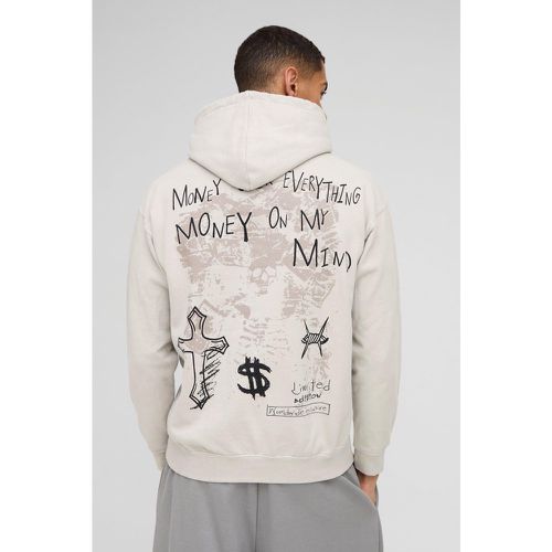 Washed Cross Renaissance Graphic Hoodie - boohoo - Modalova