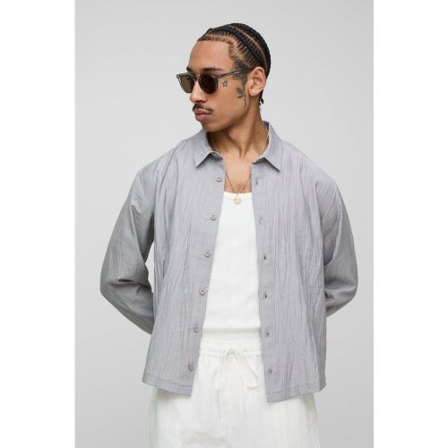 Camisa De Manga Larga Súper Oversize De Algodón Fruncida - boohoo - Modalova