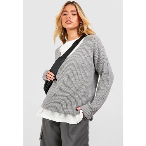 Maglione oversize con scollo a V - boohoo - Modalova