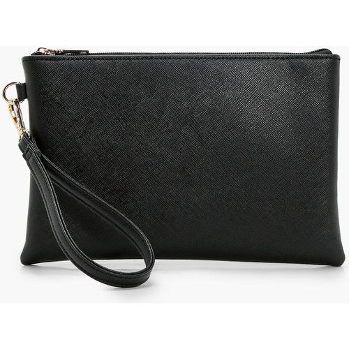 Pochette con zip e tratteggio incrociato - boohoo - Modalova