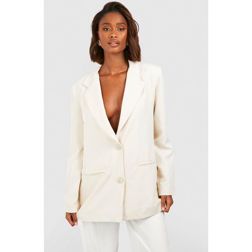 Blazer sartoriale oversize, Beige - boohoo - Modalova