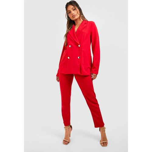 Set completo Blazer a doppiopetto in jersey & pantaloni completo - boohoo - Modalova