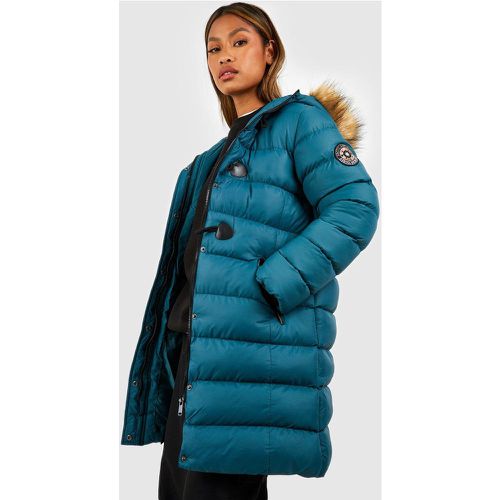 Parka Acolchada Con Capucha De Pelo Sintético - boohoo - Modalova