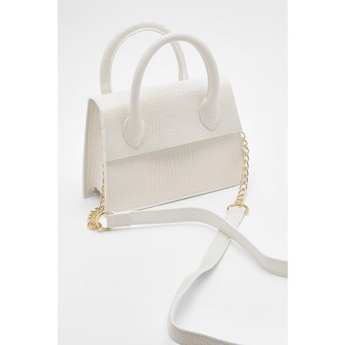 Pochette strutturata a tracolla mini effetto coccodrillo - boohoo - Modalova