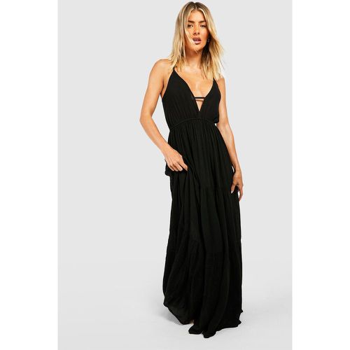 Vestido Maxi Para La Playa Escotado Fruncido Sostenible - boohoo - Modalova