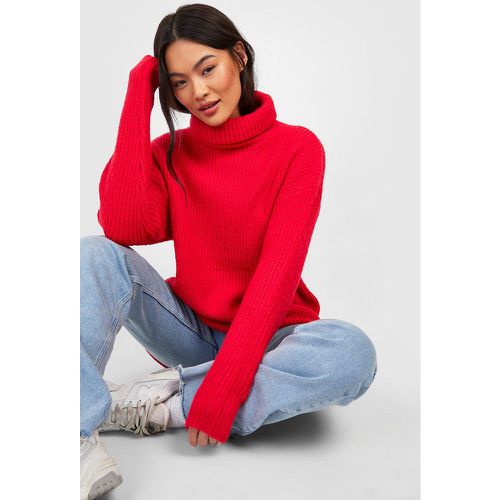 Maglione oversize in maglia con collo alto - boohoo - Modalova