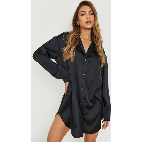 Vestido Camisero Oversize De Raso - boohoo - Modalova