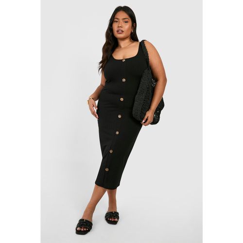 Set coordinato Plus Size - vestito midi con bottoni in corno & spolverino - boohoo - Modalova