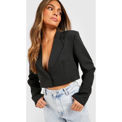 Blazer corto Basic rilassato in tessuto - boohoo - Modalova