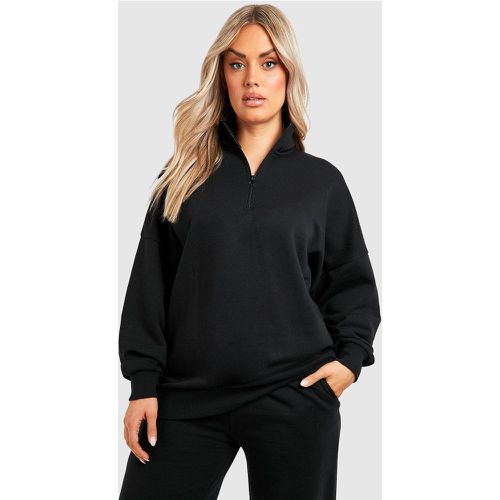 Sudadera Plus Oversize Con Cremallera A La Mitad - boohoo - Modalova