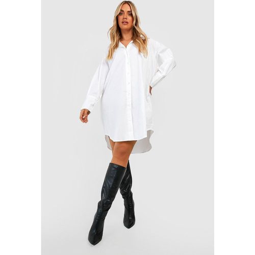 Camisa Plus Oversize Larga De Popelina - boohoo - Modalova