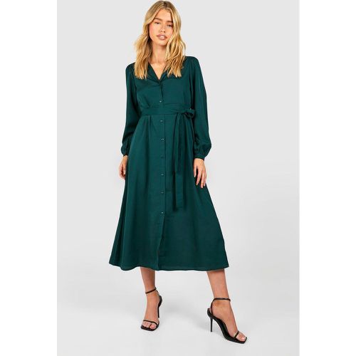 Vestido Camisero Midaxi, Verde - boohoo - Modalova