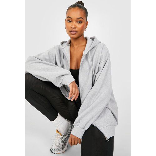 Felpa Tall oversize con zip e cappuccio - boohoo - Modalova