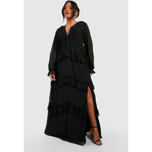 Vestito maxi Plus Size con scollo profondo e arricciature - boohoo - Modalova