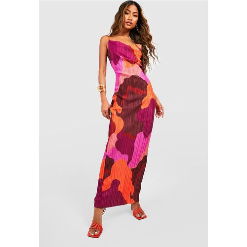 Vestido Maxi Plisado Con Estampado Abstracto - boohoo - Modalova