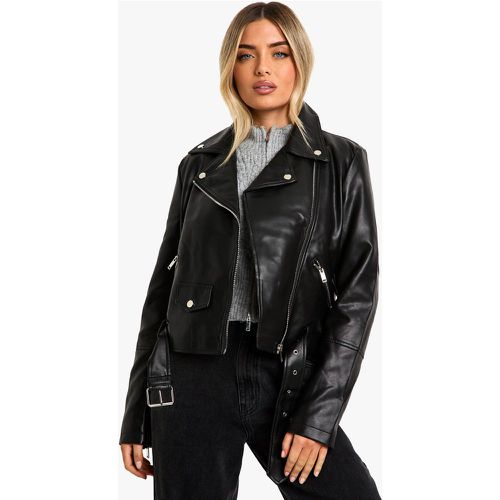 Giacca stile Biker con cintura - boohoo - Modalova