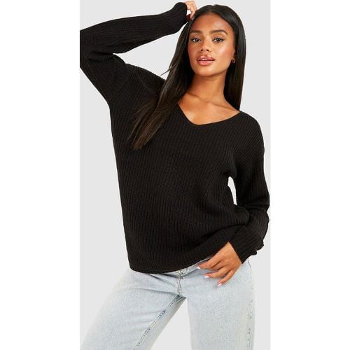 Maglione Basic con scollo a V, Nero - boohoo - Modalova