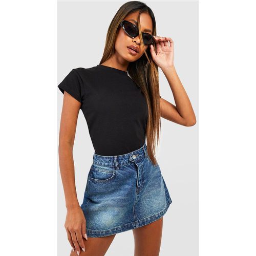 Camiseta Básica De Algodón Ajustada Con Mangas Casquillo - boohoo - Modalova