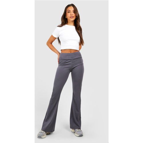 Pantalón De Campana Para Yoga Con Cintura Elástica Y Tela Jersey De Algodón - boohoo - Modalova