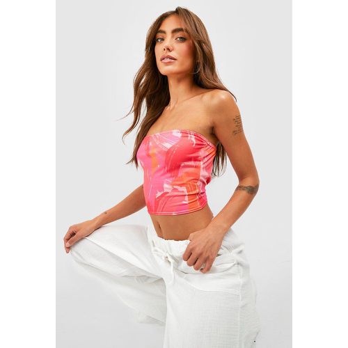 Top a fascia in fantasia astratta - boohoo - Modalova