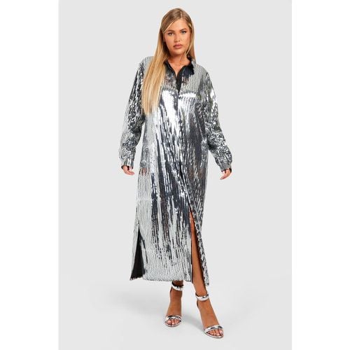 Vestito camicia longuette Plus Size con paillettes - boohoo - Modalova