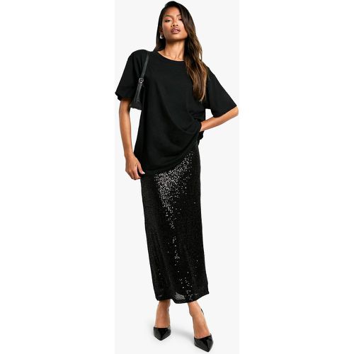 Gonna longuette in maglia con paillettes - boohoo - Modalova