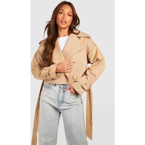 Cappotto Trench Tall oversize corto con cintura - boohoo - Modalova