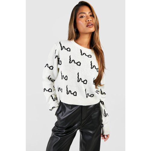 Jersey Crop Navideño Con Estampado Ho Ho Ho - boohoo - Modalova