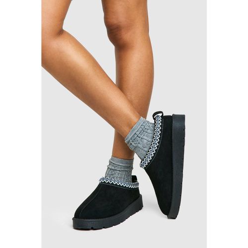 Sandalias Mule Con Bordado, Negro - boohoo - Modalova