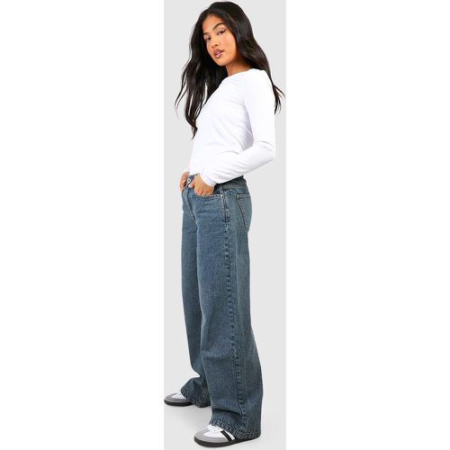 Jeans a gamba super ampia Petite Basics a vita alta - boohoo - Modalova