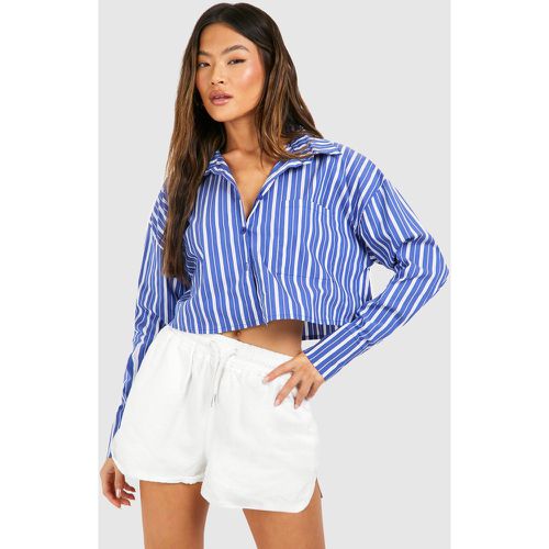 Camicia squadrata corta a righe - boohoo - Modalova